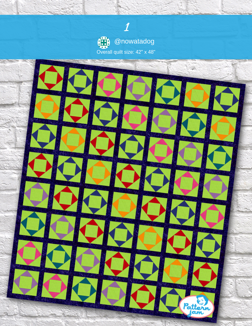 1 - custom quilt designed by &#64;nowatadog using PatternJam quilt design software
