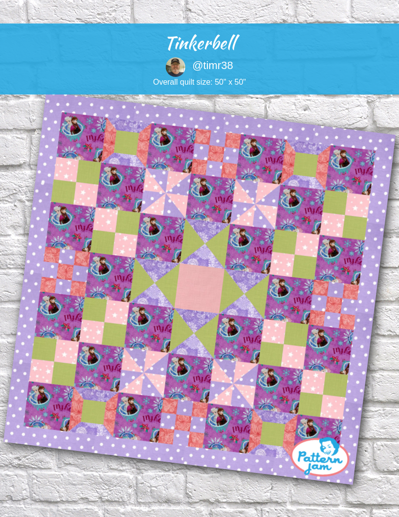 Tinkerbell - custom quilt designed by &#64;timr38 using PatternJam quilt design software