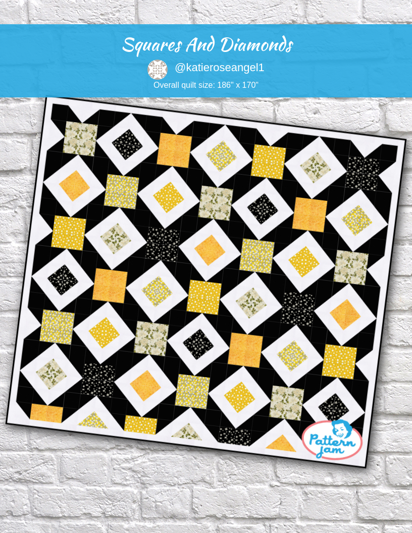 Squares and Diamonds - custom quilt designed by &#64;katieroseangel1 using PatternJam quilt design software