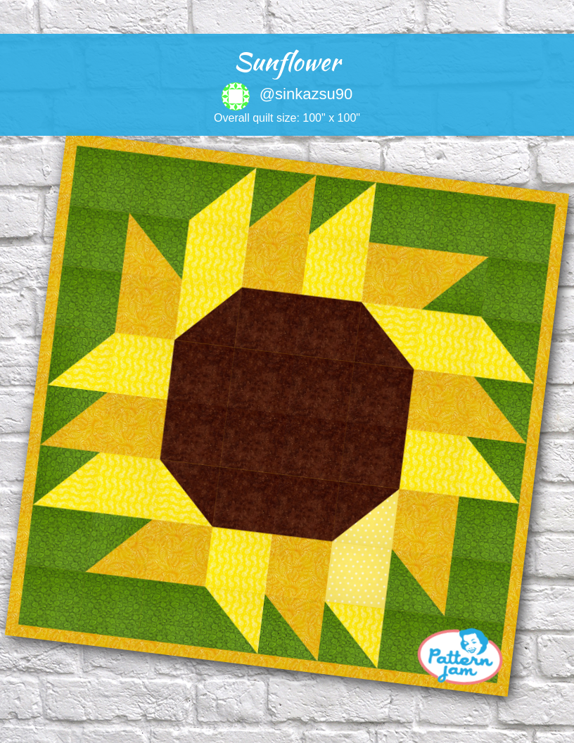 Sunflower - custom quilt designed by &#64;sinkazsu90 using PatternJam quilt design software