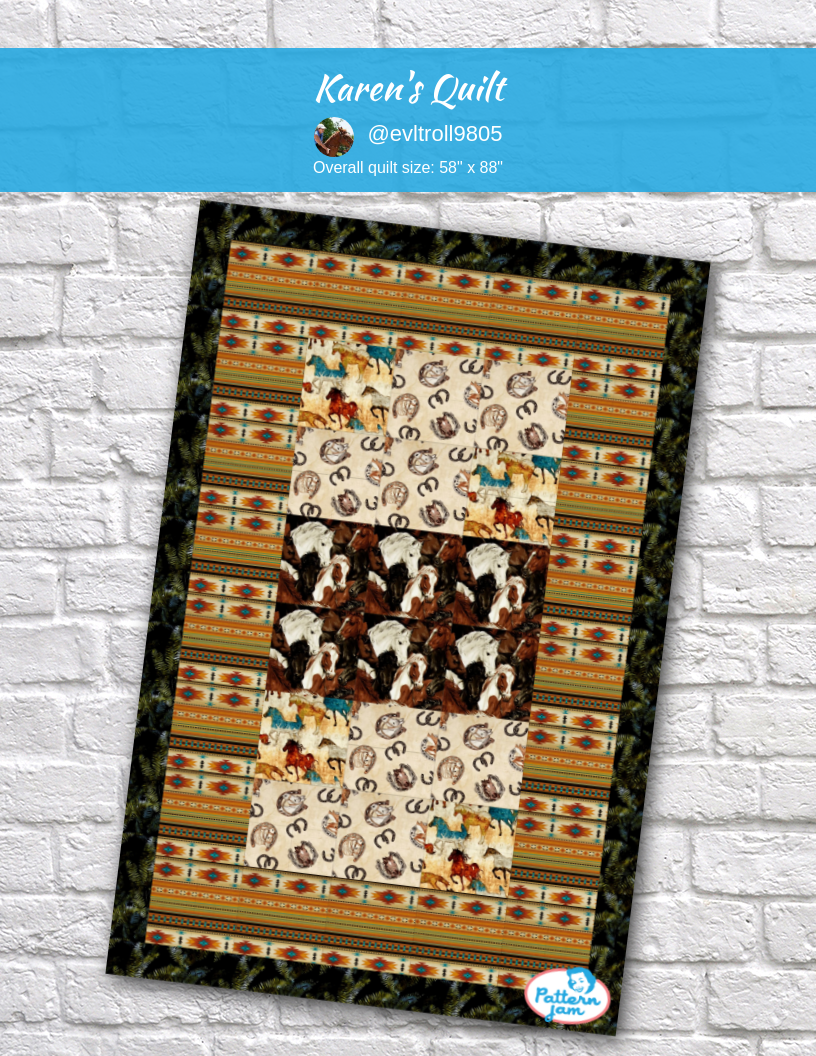 Karen's Quilt - custom quilt designed by &#64;evltroll9805 using PatternJam quilt design software