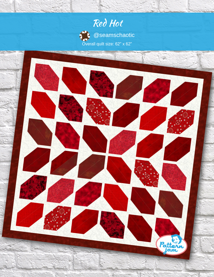 Red hot - custom quilt designed by &#64;seamschaotic using PatternJam quilt design software