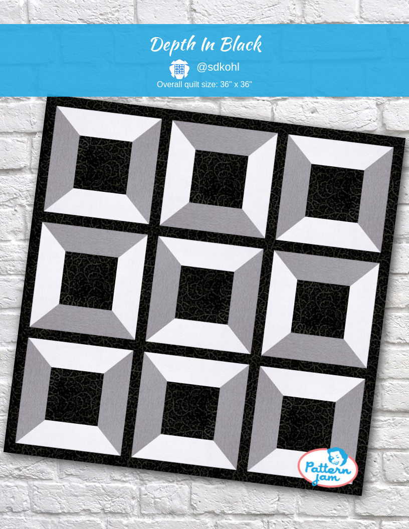Depth in Black - custom quilt designed by &#64;sdkohl using PatternJam quilt design software