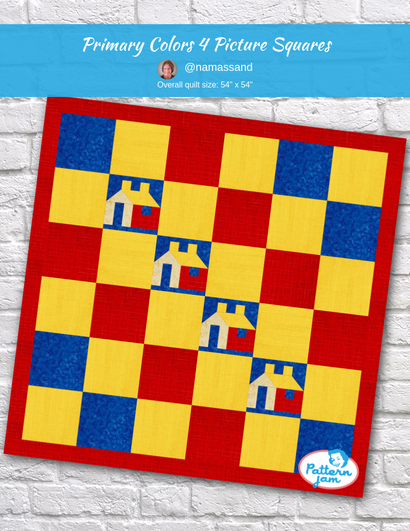 Primary Colors 4 picture squares - custom quilt designed by &#64;namassand using PatternJam quilt design software
