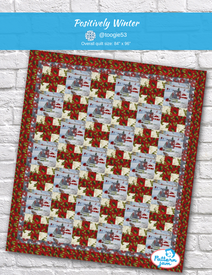 Positively Winter - custom quilt designed by &#64;toogie53 using PatternJam quilt design software