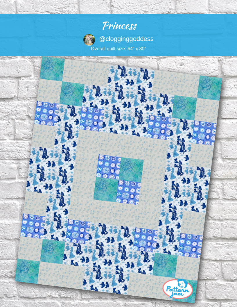 Princess - custom quilt designed by &#64;clogginggoddess using PatternJam quilt design software