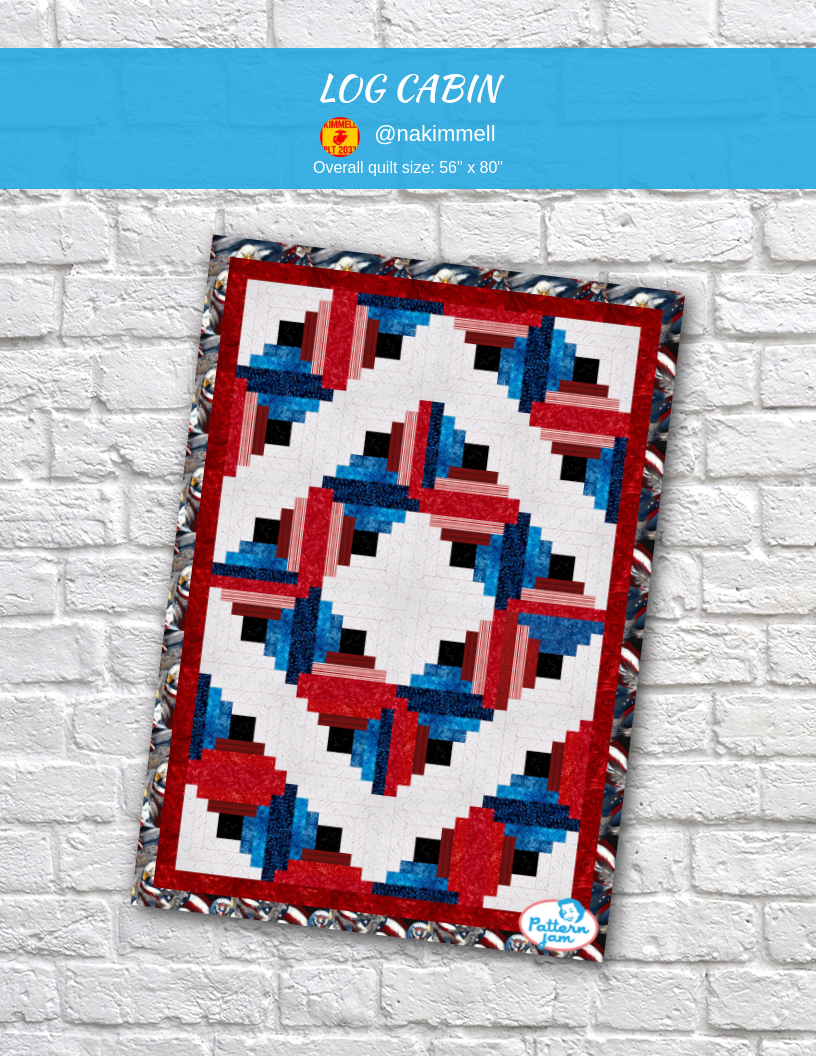 LOG CABIN - custom quilt designed by &#64;nakimmell using PatternJam quilt design software