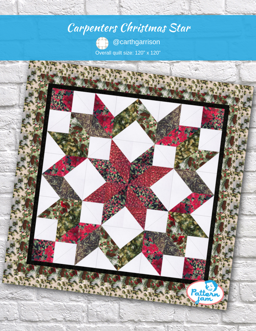 Carpenters Christmas Star - custom quilt designed by &#64;carthgarrison using PatternJam quilt design software