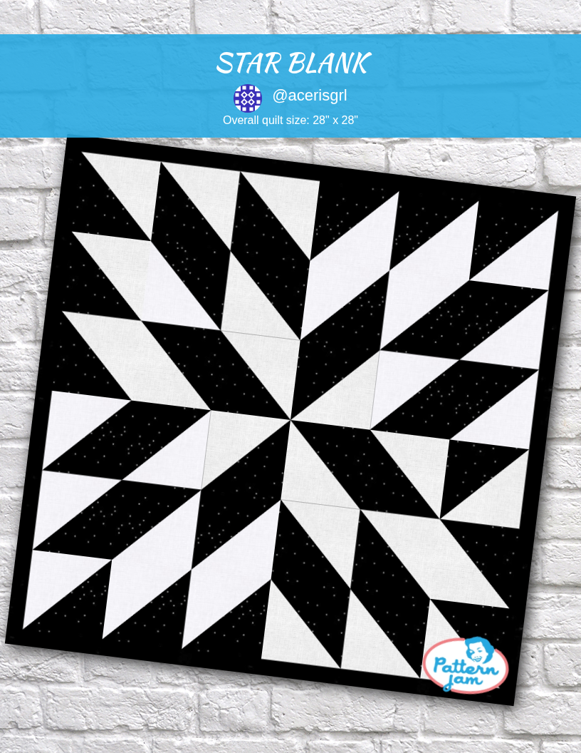 STAR BLANK - custom quilt designed by @acerisgrl using PatternJam quilt design software