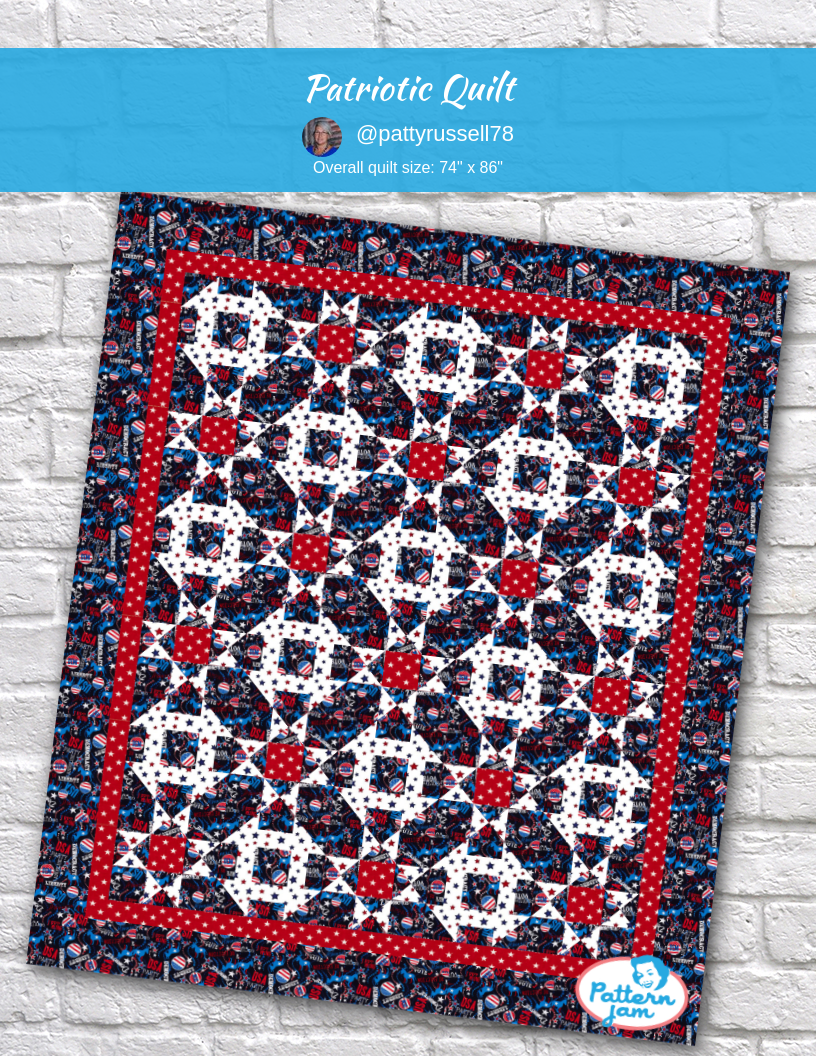patriotic quilt - custom quilt designed by &#64;pattyrussell78 using PatternJam quilt design software