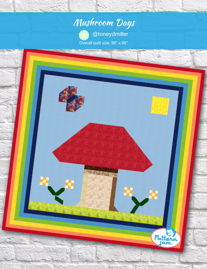 Mushroom Days - custom quilt designed by &#64;toneydmiller using PatternJam quilt design software