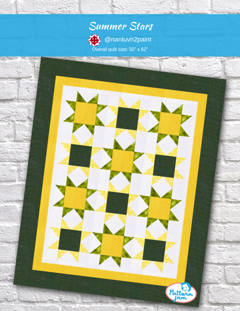Summer stars - custom quilt designed by &#64;nanluvn2paint using PatternJam quilt design software