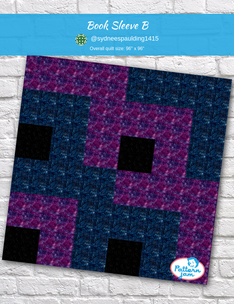Book Sleeve B - custom quilt designed by &#64;sydneespaulding1415 using PatternJam quilt design software