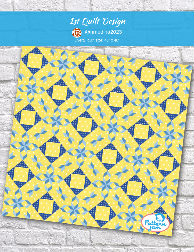 1st Quilt Design - custom quilt designed by &#64;hmedina2023 using PatternJam quilt design software