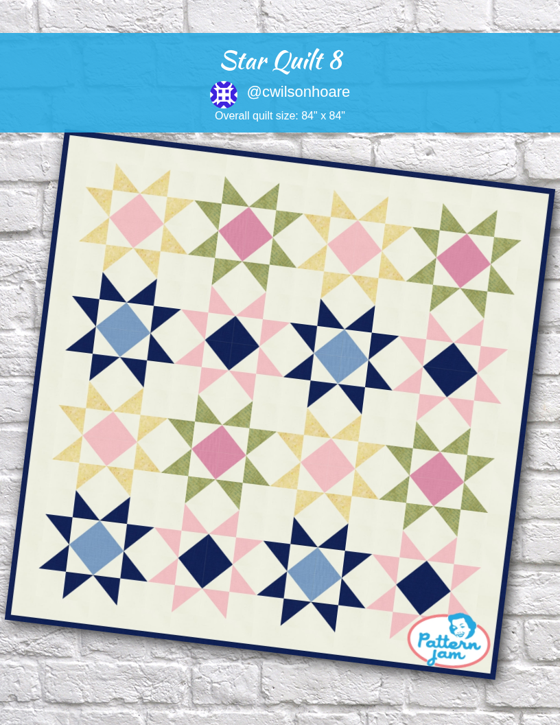 star quilt 8 - custom quilt designed by @cwilsonhoare using PatternJam quilt design software