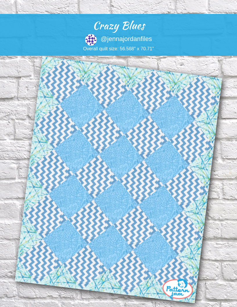 crazy blues - custom quilt designed by &#64;jennajordanfiles using PatternJam quilt design software