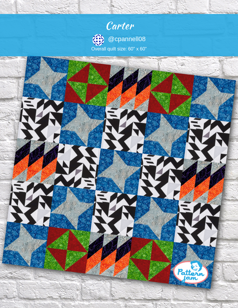 Carter - custom quilt designed by &#64;cpannell08 using PatternJam quilt design software