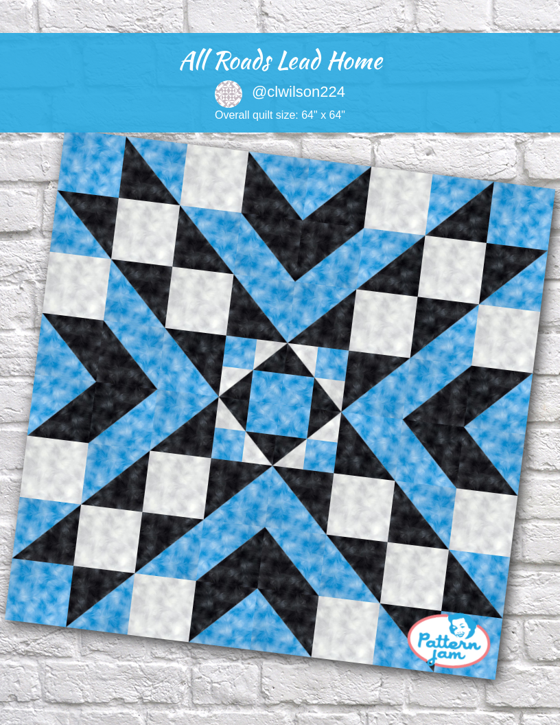 all roads lead home - custom quilt designed by &#64;clwilson224 using PatternJam quilt design software