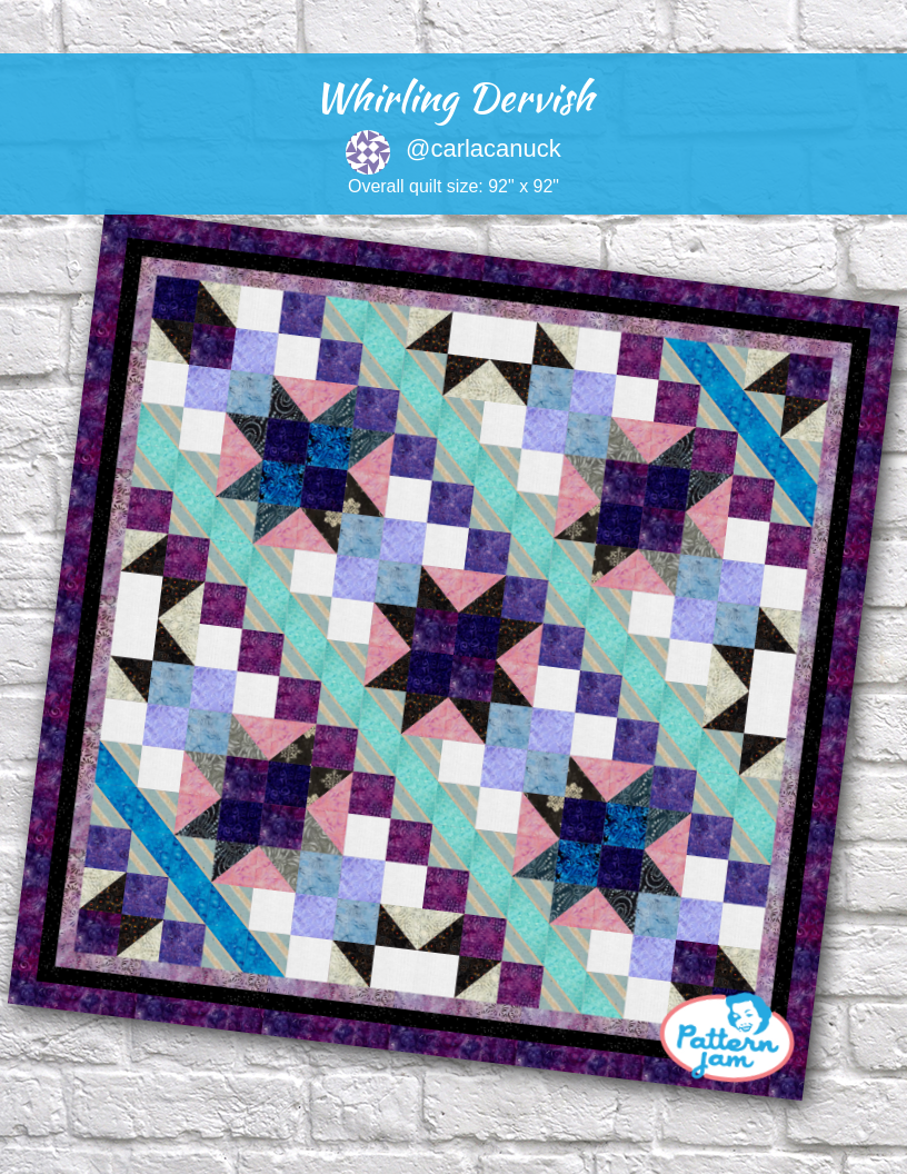 Whirling Dervish - custom quilt designed by &#64;carlacanuck using PatternJam quilt design software