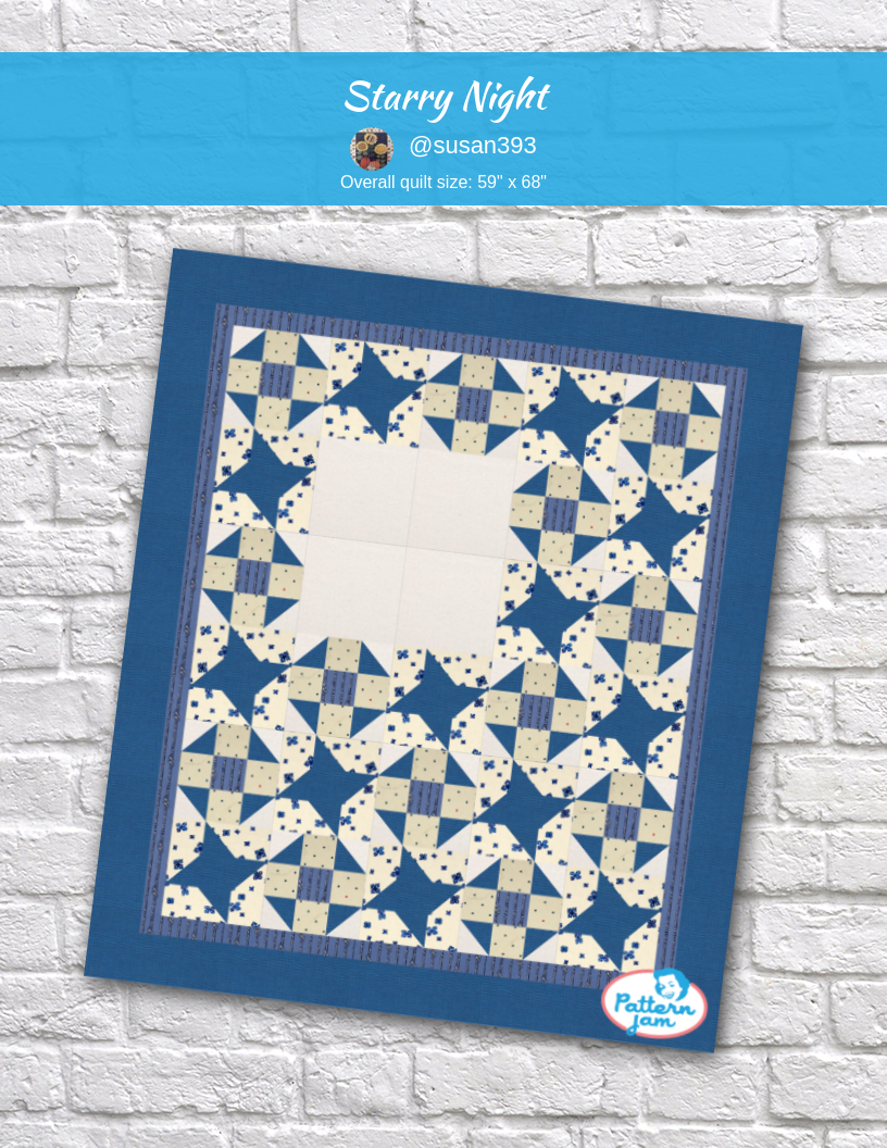 Starry Night - custom quilt designed by &#64;susan393 using PatternJam quilt design software