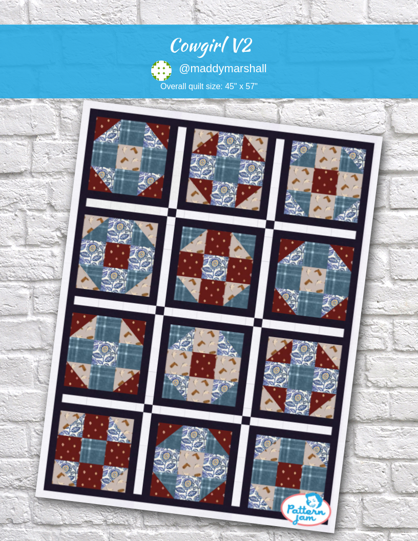 cowgirl v2 - custom quilt designed by &#64;maddymarshall using PatternJam quilt design software