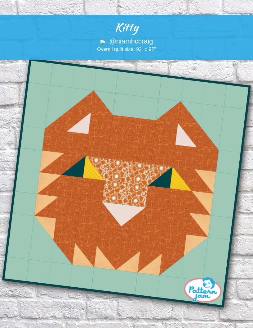 Kitty - custom quilt designed by &#64;niamhccraig using PatternJam quilt design software