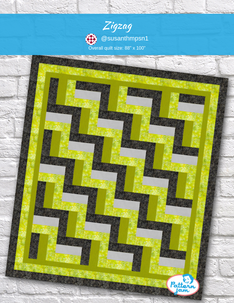 zigzag - custom quilt designed by &#64;susanthmpsn1 using PatternJam quilt design software