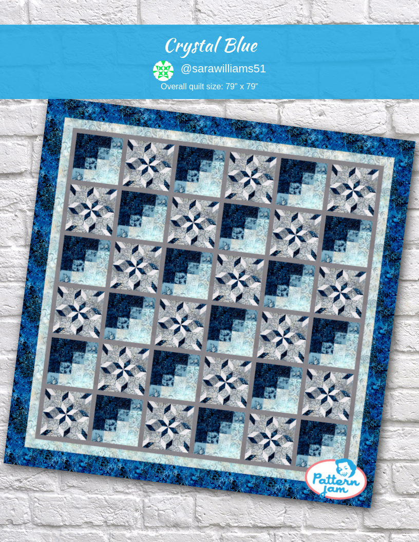 Crystal Blue - custom quilt designed by &#64;sarawilliams51 using PatternJam quilt design software