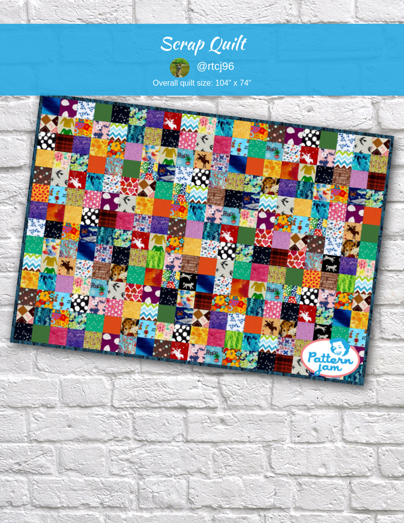 Scrap Quilt - custom quilt designed by &#64;rtcj96 using PatternJam quilt design software