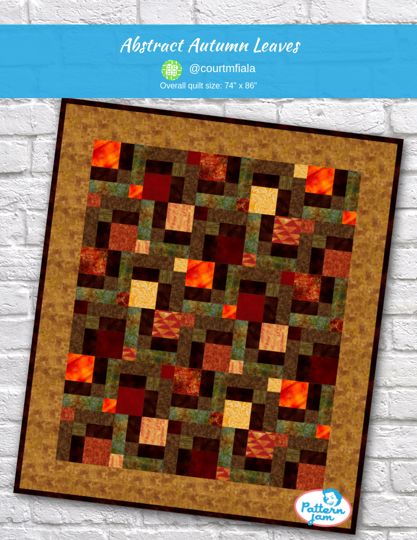 Abstract autumn leaves - custom quilt designed by &#64;courtmfiala using PatternJam quilt design software
