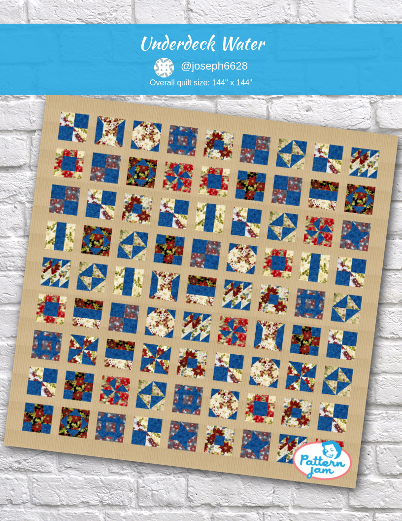 Underdeck water - custom quilt designed by &#64;joseph6628 using PatternJam quilt design software