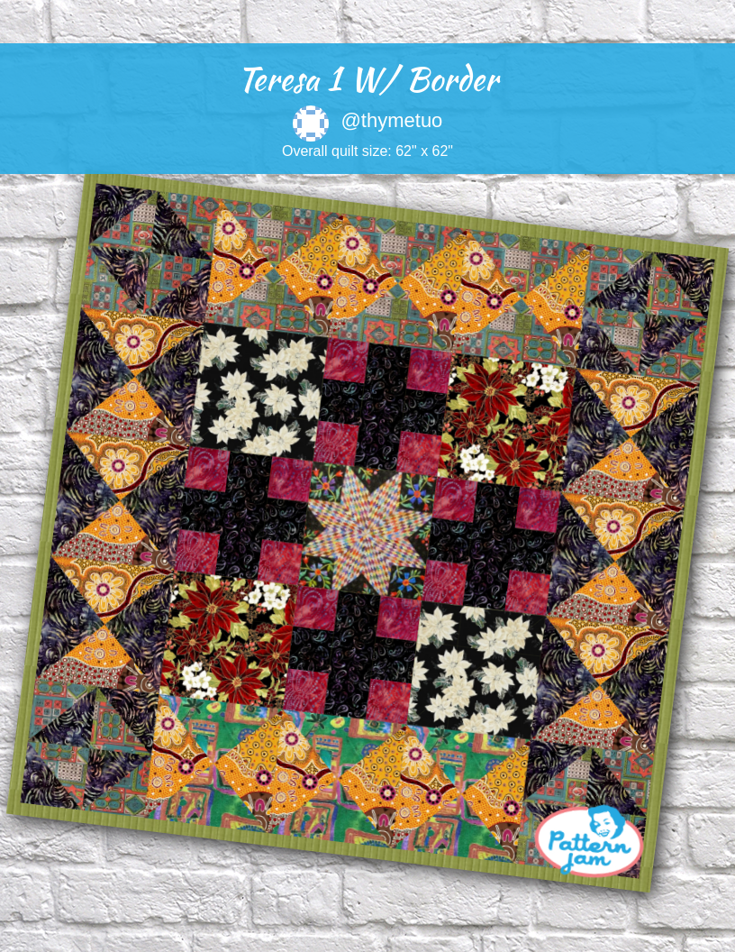 Teresa 1 W/ Border - custom quilt designed by &#64;thymetuo using PatternJam quilt design software