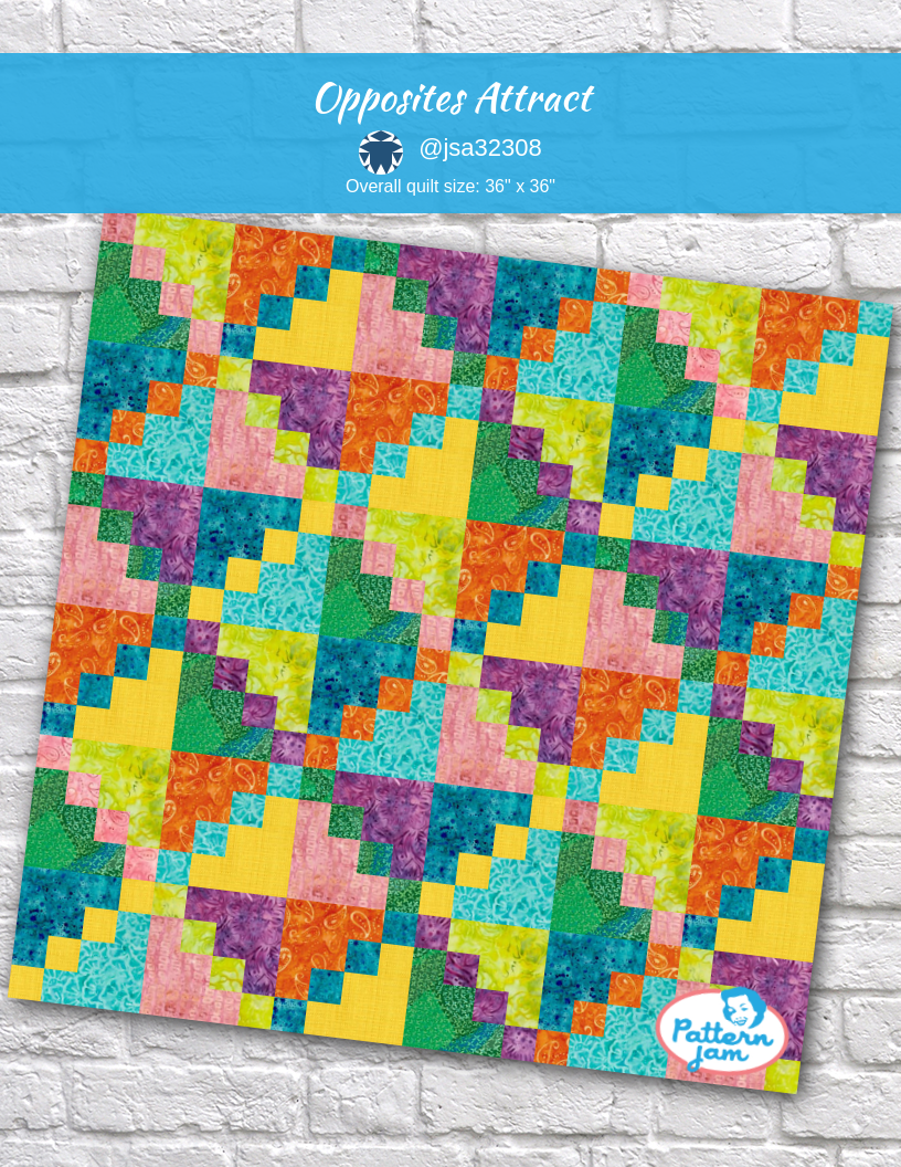 opposites attract - custom quilt designed by &#64;jsa32308 using PatternJam quilt design software