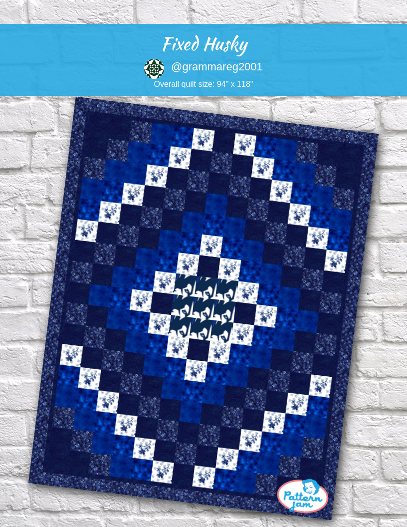 Fixed Husky - custom quilt designed by &#64;grammareg2001 using PatternJam quilt design software