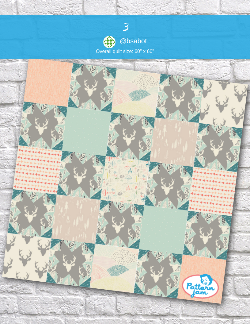 3 - custom quilt designed by &#64;bsabot using PatternJam quilt design software