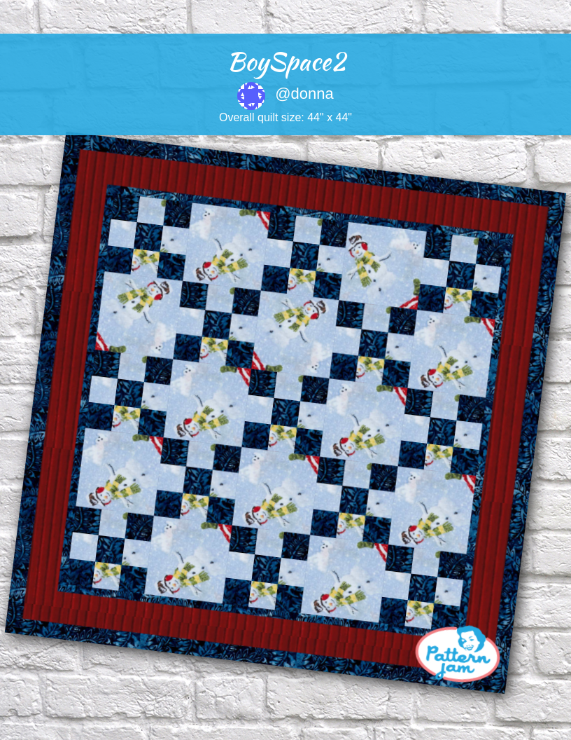 BoySpace2 - custom quilt designed by &#64;donna using PatternJam quilt design software