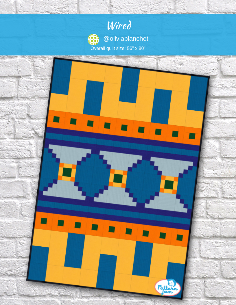wired - custom quilt designed by &#64;oliviablanchet using PatternJam quilt design software