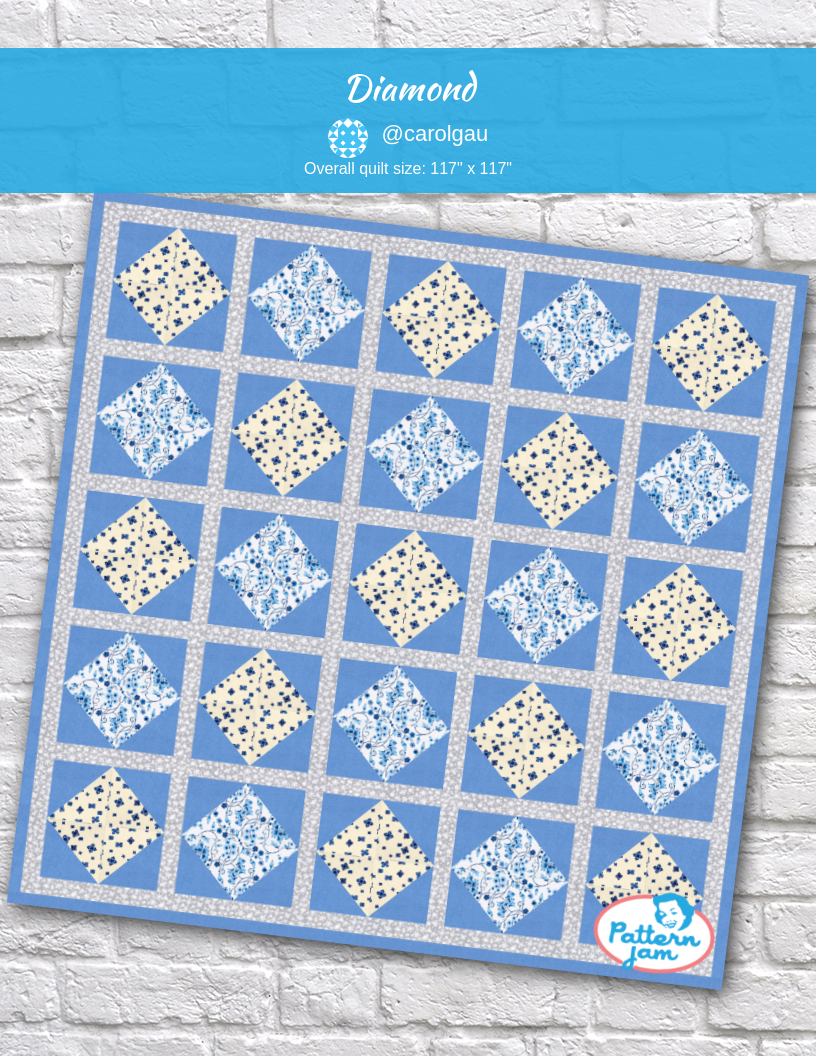 Diamond - custom quilt designed by &#64;carolgau using PatternJam quilt design software