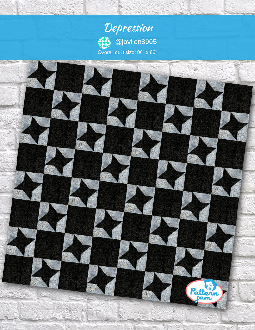 Depression - custom quilt designed by &#64;javiion8905 using PatternJam quilt design software