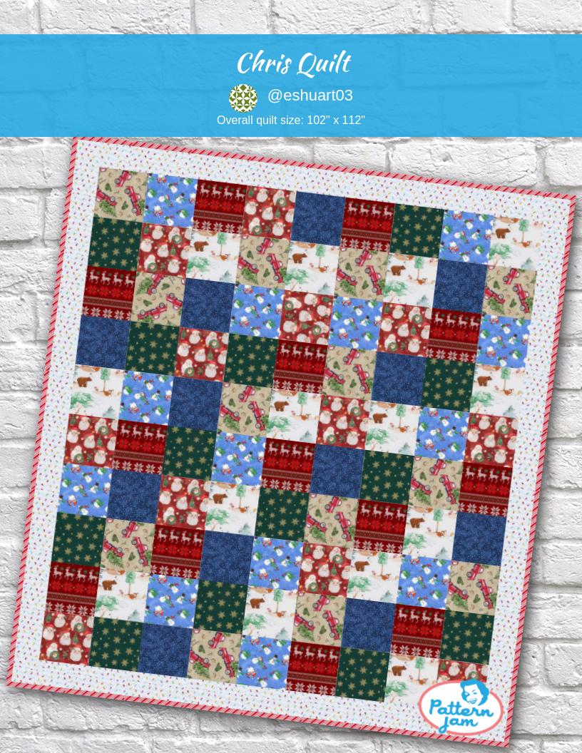 Chris Quilt - custom quilt designed by &#64;eshuart03 using PatternJam quilt design software