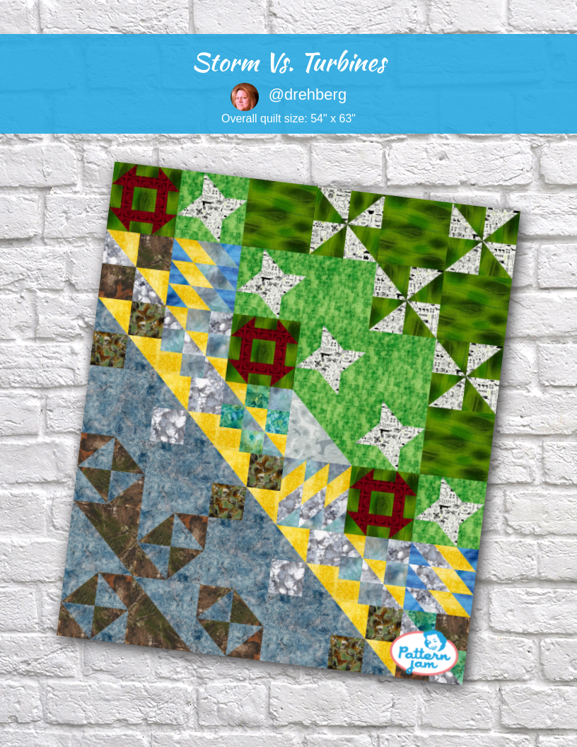 Storm vs. Turbines - custom quilt designed by &#64;drehberg using PatternJam quilt design software