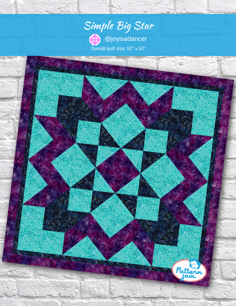 Simple Big Star - custom quilt designed by &#64;joyisadancer using PatternJam quilt design software