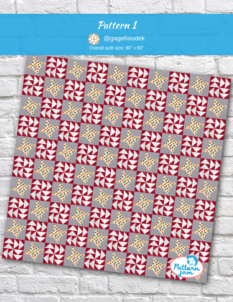 pattern 1 - custom quilt designed by &#64;gagehoudek using PatternJam quilt design software