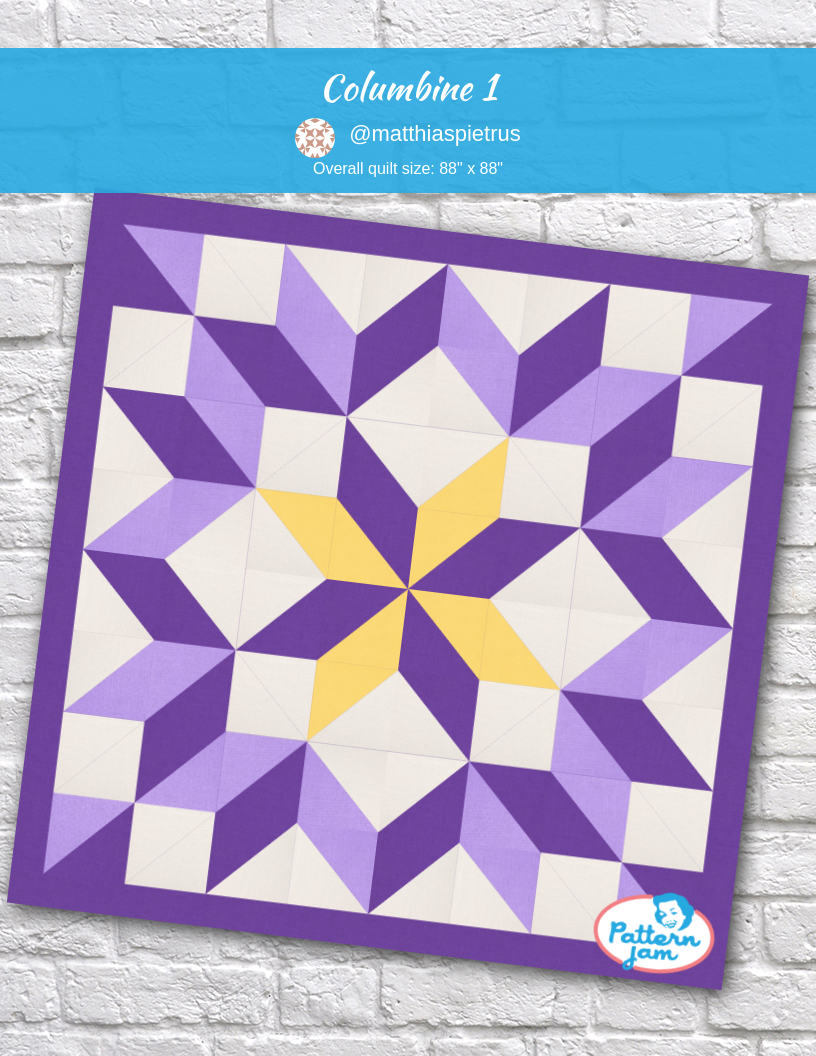 Columbine 1 - custom quilt designed by &#64;matthiaspietrus using PatternJam quilt design software