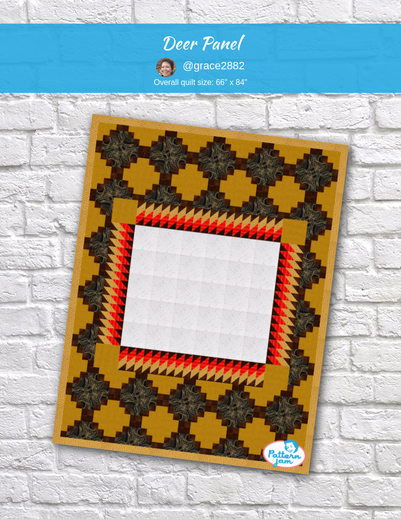 deer panel - custom quilt designed by &#64;grace2882 using PatternJam quilt design software