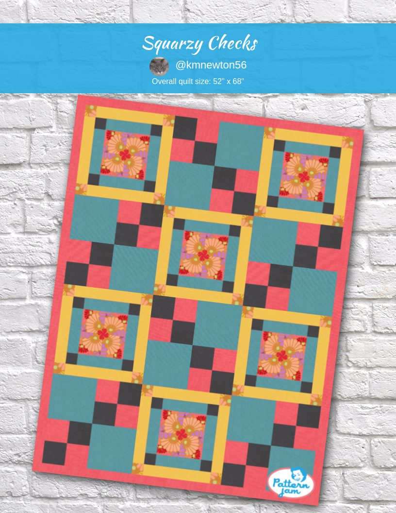 Squarzy checks - custom quilt designed by &#64;kmnewton56 using PatternJam quilt design software