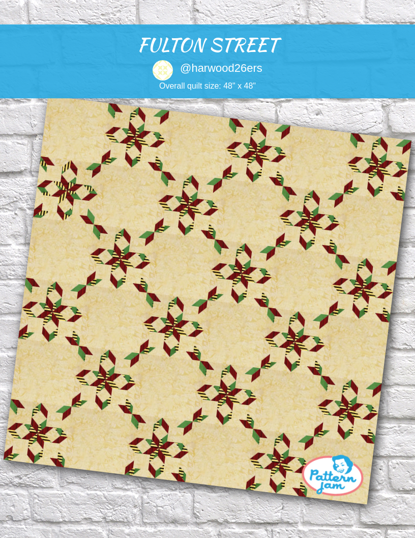 FULTON STREET - custom quilt designed by &#64;harwood26ers using PatternJam quilt design software