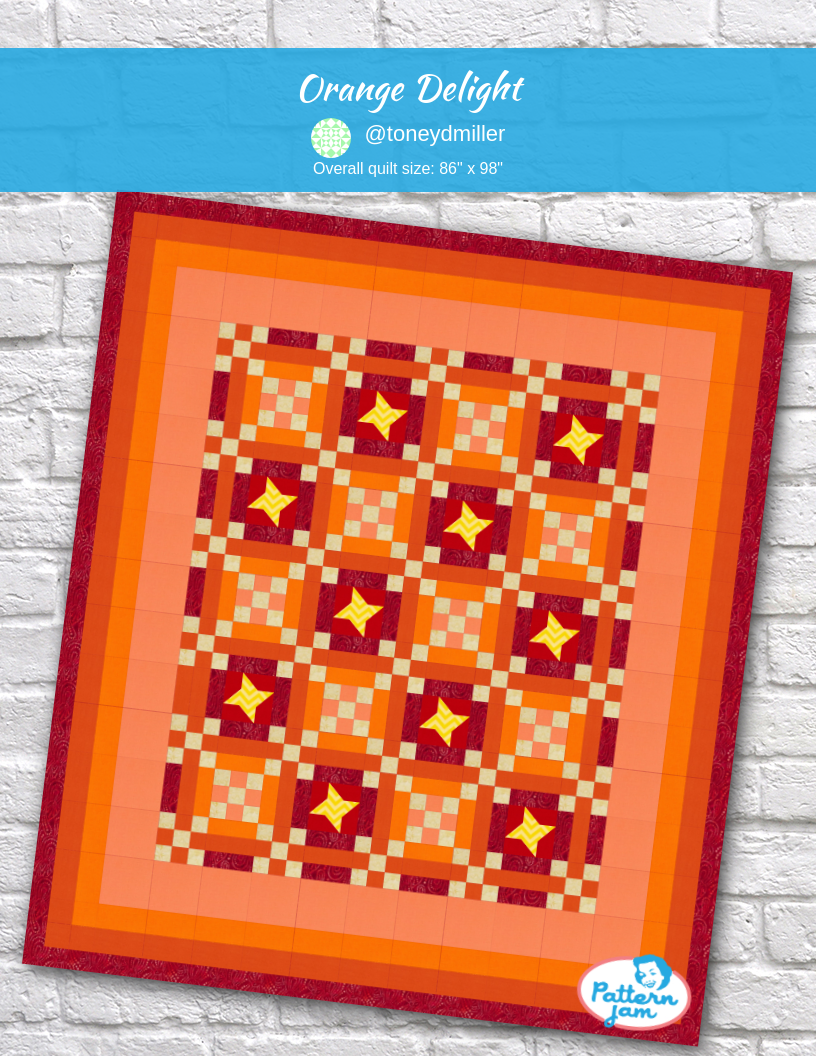 Orange Delight - custom quilt designed by &#64;toneydmiller using PatternJam quilt design software