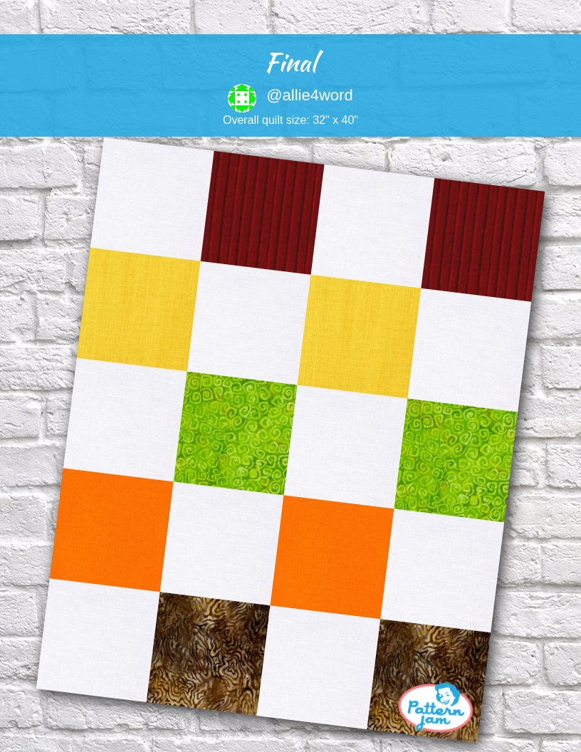 final - custom quilt designed by &#64;allie4word using PatternJam quilt design software
