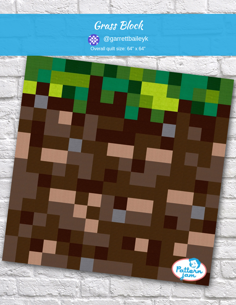 Grass Block - custom quilt designed by @garrettbaileyk using PatternJam quilt design software